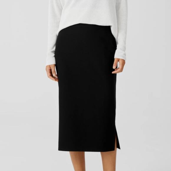 Elieen Fisher Dresses & Skirts - NWOT Elieen Fisher Pull On High Waisted Midi Pencil Skirt Black Women's Size S